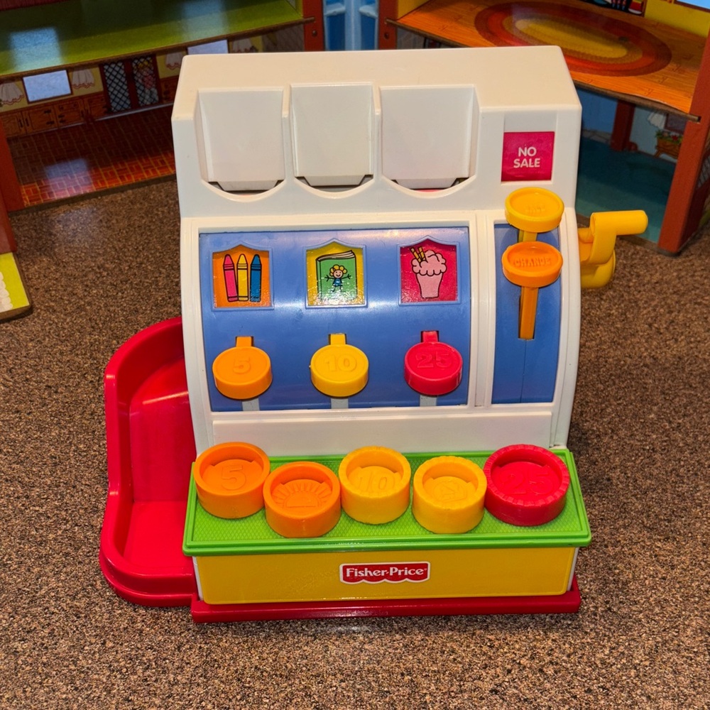1994 Fisher-Price Colorful Cash Register Toy